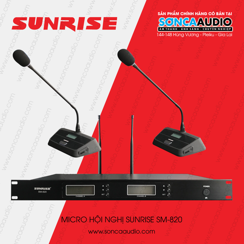 Micro hội nghị không dây Sunrise SM-820 (mẫu mới)